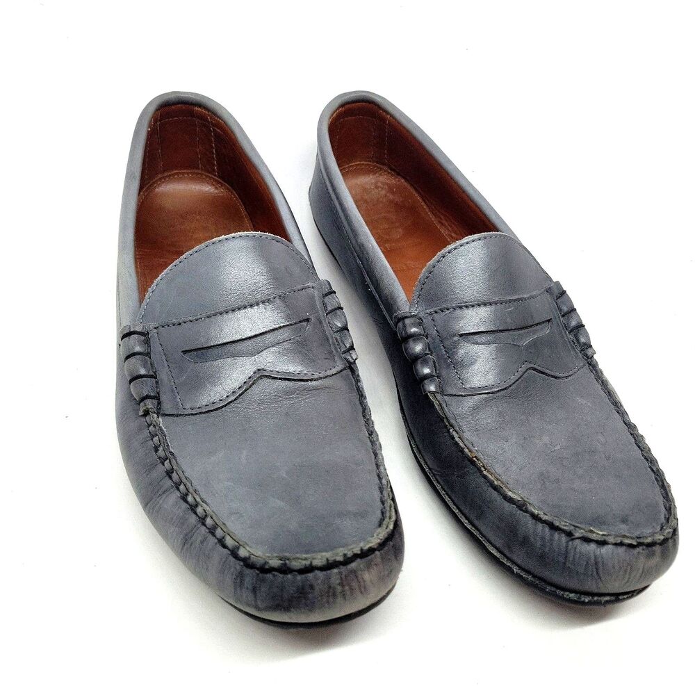 Allen Edmonds Siesta Key Mens Gray Leather Penny Driving Loafers Size US 10 D